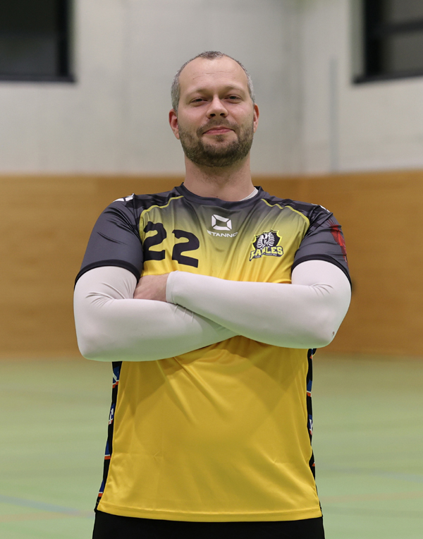 Portraitfoto eines grimmigen Rückraumspielers